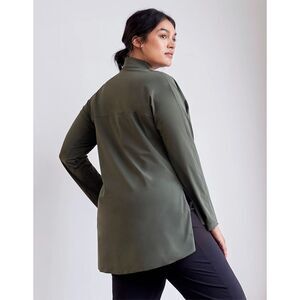 Aday Something Borrowed Shirt in Moss Green Small